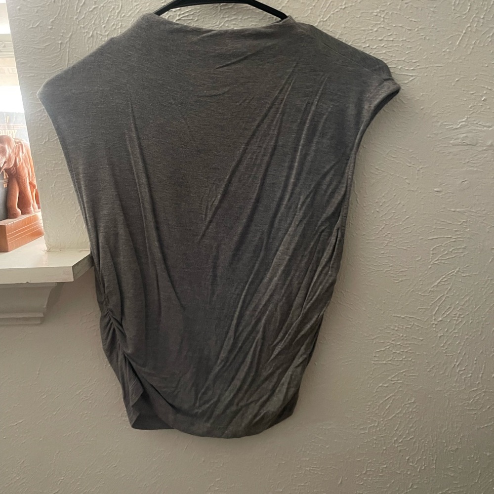 H&M Gray Ruched Sleeveless Muscle Tee